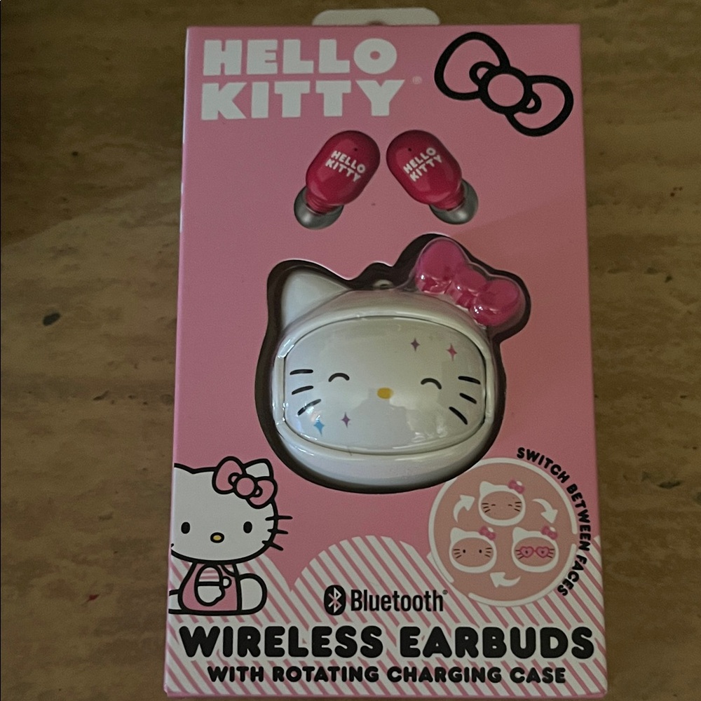 Hello Kitty Pink Wireless Earbuds with Rotating Case